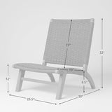 Pura Vida Modern Outdoor Lounge Chair - Comfortable Reclining Design with Woven Web Seat - Photo 3