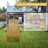 Outvita Wood Adirondack Chair, Folding Wooden Lounge Seating - Photo 4