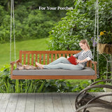 VINGLI 6 FT Upgraded Pine Wood Porch Swing Daybed, Heavy Duty Porch Bench Swing with 880 LBS Adjustable Chains - Photo 5