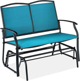 Best Choice Products 2-Person Outdoor Patio Swing Glider Steel Bench Loveseat Rocker for Deck, Porch w/Textilene Fabric - Photo 1