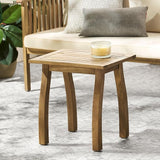 Christopher Knight Home Selma Acacia Wood Outdoor Side Table, Decorative Rectangular Small Accent Table - Photo 1