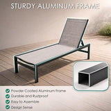 Kozyard Outdoor Chaise Lounge, Aluminum Frame and Textilene Fabric, Adjustable Reclining Patio Lounger for Poolside - Photo 5