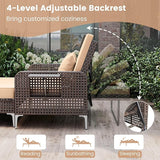 Tangkula Patio Rattan Daybed with 4-Level Adjustable Backrest - Photo 5