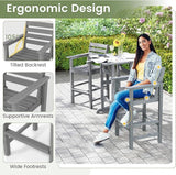 Giantex 29” Bar Stools Set of 2, HDPE Barstools w/Back, Armrests & Footrests, Max Load 330Lbs, Counter Height Bar Stools - Photo 4
