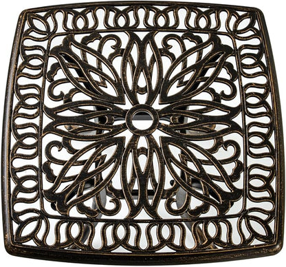 Outdoor 21" Cast Aluminum Square Side Table Set of 2 End Table for Patio, Backyard, Pool, Indoor Companion, Easy Maintenance and Weather Resistant, Bronze (Bronze)