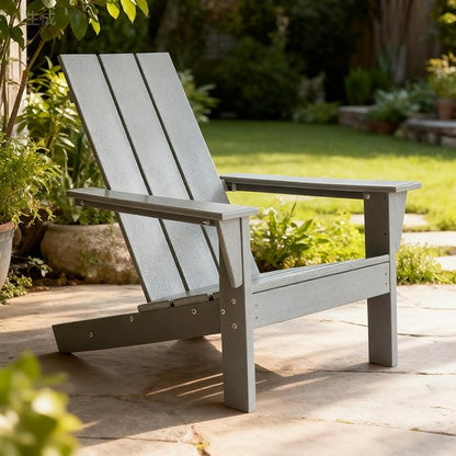 PROHIKER Adirondack Chair, HDPE Patio Chair, All Weather Outdoor Chairs for Lawn Garden Porch Backyard(Grey)