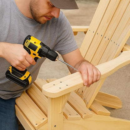 ROCKLER Full-Size Adirondack Chair Templates Hardware – Durable Stainless Steel Wood Turning Kits – Easy-to-Use Home Renovation Tools for Building Classic Adirondack Chair