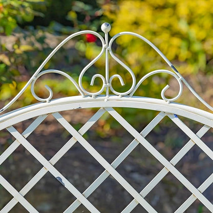 Zaer Ltd. Well Made Metal Garden Bench (Antique White)