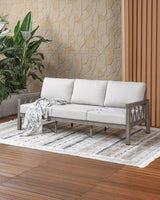 Outdoor Aluminum 3-Seat Sofa, Patio Couch with 5.9'' Thick Cushions, Weather-Resistant Outdoor Club Sofa Couch - Photo 2