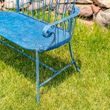 Zaer Ltd. Vintage Style Metal Patio Furniture with Heart Design Accents, Outdoor/Indoor Decor (Vintage Blue - Photo 3