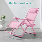 Best Choice Products Adjustable Zero Gravity Chair, Monochromatic Color Folding Patio Recliner w/Side Tray - Photo 4