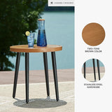 Signature Design by Ashley Horizon Hall Casual Outdoor End Table with 4 Legs, Light Brown & Black - Photo 3