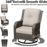 Outdoor Swivel Rocker Patio Chair - Outdoor Wicker Patio Furniture with Thickened Olefin Cushions - Photo 4