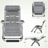 ZENPETIO 29In XL Zero Gravity Chair w/Cushion, Zero Gravity Recliner Lounge Chair for Indoor and Outdoor - Photo 3