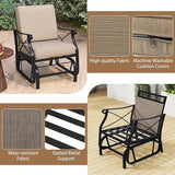 Tangkula Outdoor Glider Rocking Chair, Patio Gliding Chair Furniture with Metal Frame and Thick Cushions for Porch - Photo 7