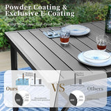 83" Patio Table for 8, Large Rectangle Patio Dining Table with Umbrella Hole - Photo 8