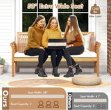 Tangkula 3-Seat Patio Acacia Wood Bench with Cushion - Photo 9