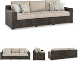Signature Design by Ashley Coastline Bay Nuvella Weather Resistant Fabric Outdoor Sofa with Cushion and 4 Throw Pillows - Photo 7