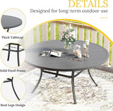 VICLLAX 53" Outdoor Round Patio Table for Lawn Garden - Photo 3