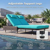 NICESOUL Double Chaise Lounge Outdoor, 51.2" Wide 2-Person Daybed with Independent Recline - Photo 8