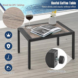 Tangkula 3 Piece Patio Chaise Lounge Set, Aluminum Patio Recliner with Coffee Table, 6-Level Backrest Adjustment - Photo 7