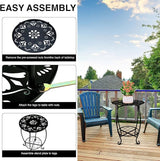25 Inch High Patio Side Table, 18 Inch Wide Round Metal Side Table - Photo 8