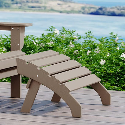 WestinTrends Dylan Outdoor Patio HDPE Adirondack Ottoman Footrest, Weathered Wood