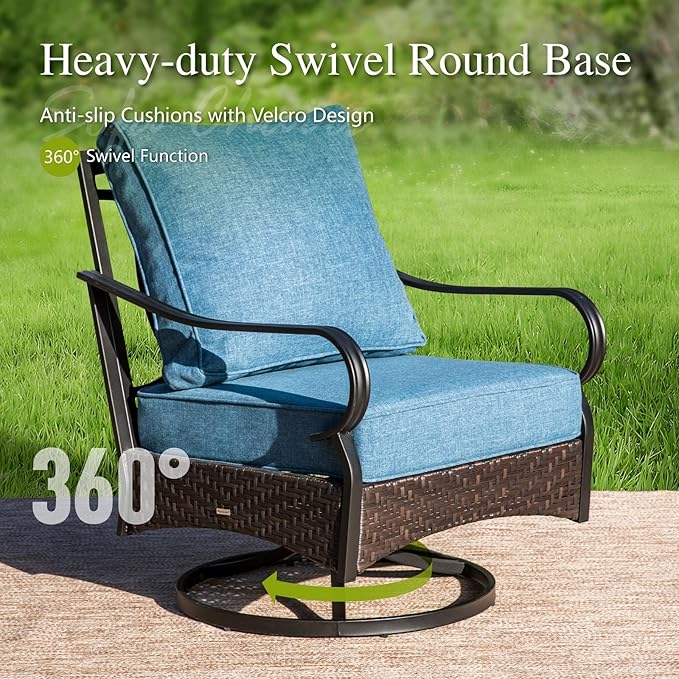 Sophia & William Patio Furniture Set, 4 Piece Metal Outdoor Conversation Set with 2-Seater Outdoor Couch - Photo 4
