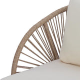 Merax Acacia Wood Outdoor Club Chair - Curved Tub Design Patio Lounge Chair with Handwoven Rope Accents & - Photo 10
