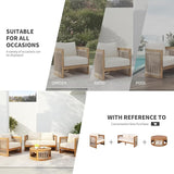 Christopher Knight Home Dora Set of 2 Patio Club Chair with Cushions, Acacia Wood Lounge Chair Outdoor, Woven Accents - Photo 6