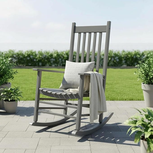 Shine Company Vermont Porch Rockers – Storm Gray (Set of 2)