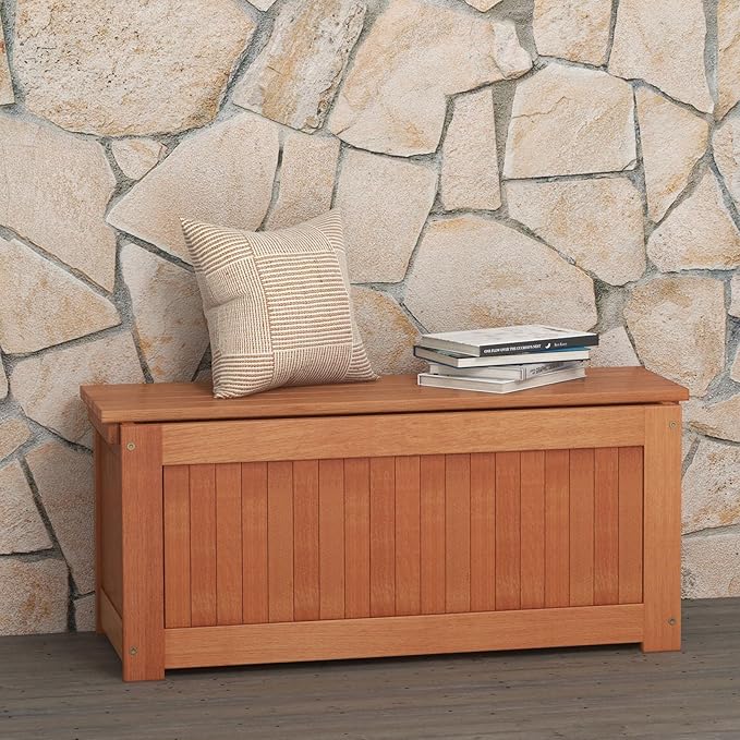 Raised Garden Bed with Bench, 2 in 1 Wooden Outdoor Planter Bench w/Removable Top, Open Base & 45 Gallon Large Capacity, Rectangular Planter Box for Flowers Herbs, Patio Yard Balcony
