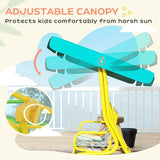 Qaba Kids Patio Swing, 2-Seater Outdoor Porch Swing Chair with Adjustable Canopy, Safety Belt - Photo 3