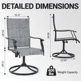 Patio Swivel Chairs Set of 2, Outdoor Dining Chairs High Back - Photo 3
