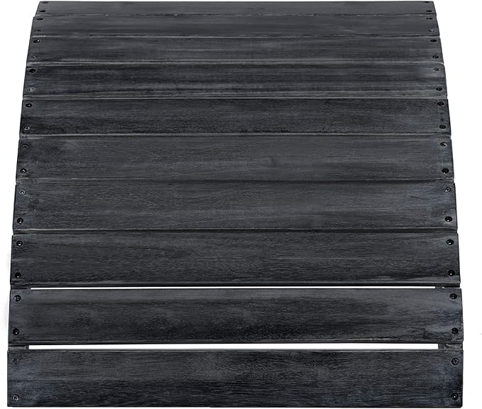 Safavieh PAT6701K Outdoor Collection Mopani Ottoman, Dark Slate Grey