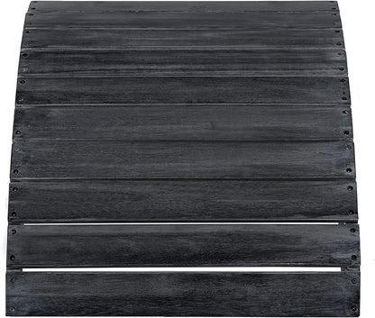 Safavieh PAT6701K Outdoor Collection Mopani Ottoman, Dark Slate Grey