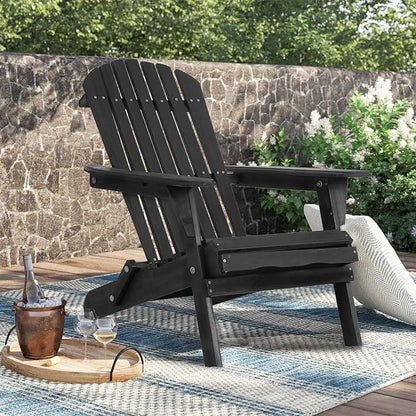 FDW Folding Adirondack Chair, All Weather Patio Chair Outdoor Fire Pit Chair for Patio Lawn Garden Backyard Deck Pool Beach