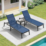 Aluminum Chaise Lounge Chair Outdoor, Foldable & Assembly Free Outdoor Lounge Chair with 5 Position Adjustable Backrest - Photo 9