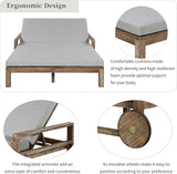 Polibi 4-Position Adjustable Outdoor Double Chaise Lounge Chair for 2 Persons - Photo 3