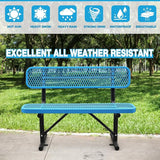 Thermoplastic Coated Iron Park Bench for Outside, Heavy Duty Metal Garden Bench - Photo 6