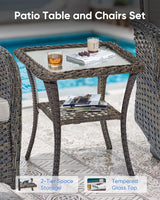 3 Pieces Patio Bistro Set Outdoor Swivel Rocker Patio Chairs with Side Table Patio Furniture for Deck Porch Garden - Photo 5