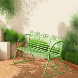 2-Seat Patio Porch Bench 45"，Outdoor Metal Garden Bench，Weather Proof Porch Path Chair，Patio Bench with Backrest and - Photo 3