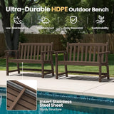 Ciokea 48" Outdoor Bench, HDPE Weatherproof Porch Bench, 2-Person Garden Benches with 550 Lbs - Photo 3
