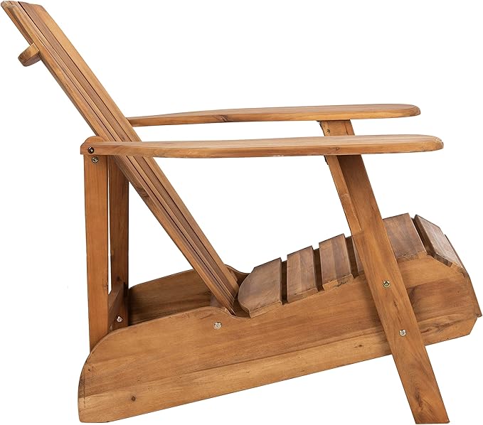Safavieh Patio Collection Hampton Adirondack Acacia Wood Chair, Natural