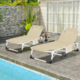 LILYPELLE Folding Chaise Lounge Chair with Mattress, 5 Position Beach Chair with Face Hole - Photo 8