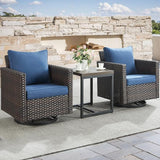 Rilyson Outdoor Patio Swivel Rocker Chairs - 3 Piece Wicker Patio Furniture Bistro Swivel Rocking Chairs Set with - Photo 1