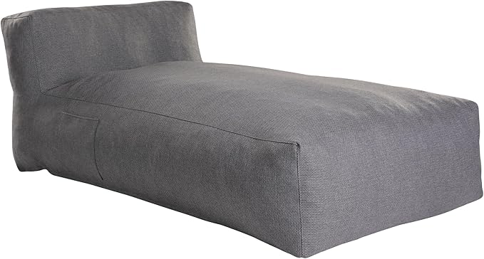 Dineli Chaise Lounge Chair Outdoor Bed Lounger Outdoor Couch Sofa for Pool Comfy Patio Furniture Foam Filling Bean Bed Chair Lazy Sofa for Outside, Water-Resistant Sunbed (Charcoal Gray, 70'' Length)