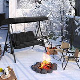 AECOJOY Outdoor Porch Swing, 3-Seat Porch Swing with Adjustable Canopy - Photo 8