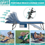 #WEJOY Folding Lounge Chair Outdoor, 5-Position Adjustable Sunbathing Tanning Chair with Shoulder Strap & Side Pocket - Photo 3