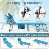 Giantex Face Down Tanning Chair, Folding Beach Lounge Chair w/ 4-Position Adjustable Backrest - Photo 5